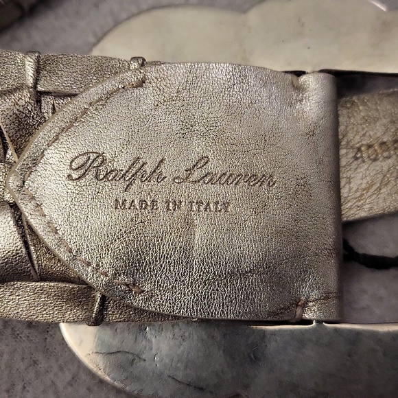 New Ralph Lauren Women's Genuine leather Belt Silver Color Size US S - Picture 4 of 7